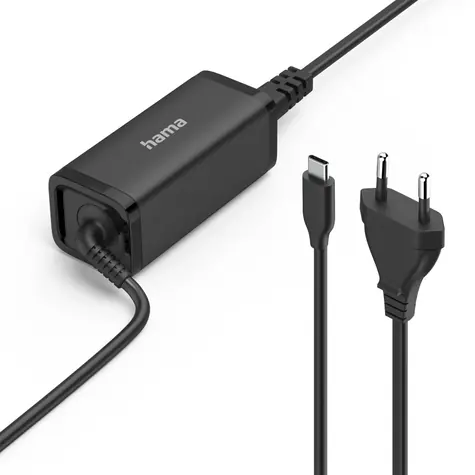 HAMA USB-C-Netzteil für Laptops, schwarz / Power Delivery / GaN / 65 W