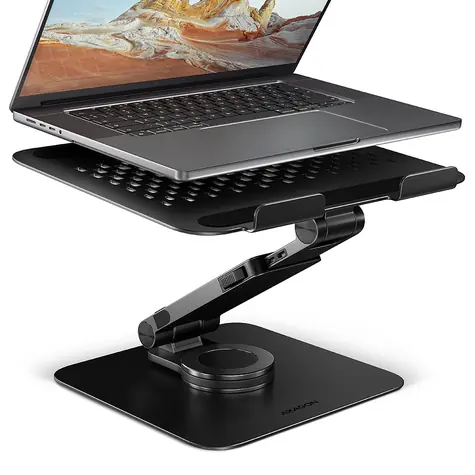 Axagon STND-LRB, Aluminiumständer für Laptops von 10" bis 17,3" mit einstellbarer Höhe, Neigung und 360°-Drehung, schwarz