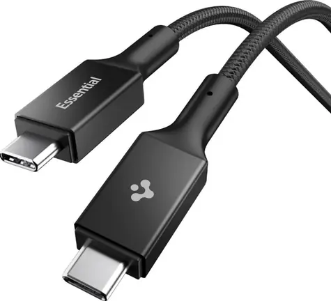Spigen EB24015CC Essential USB-C-zu-USB-C-Kabel, 240 W, 1,5 m, schwarz / USB 4.0