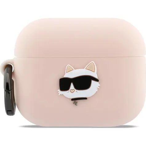Karl Lagerfeld 3D Logo NFT Choupette Kopf Silikonhülle für AirPods Pro 3 Pink