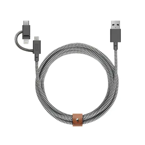Native Union Cable Universal USB-A - USB-C + Micro-USB + Lightning 2m ZEBRA