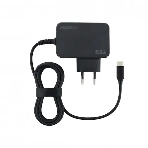 Mobilis 020015 USB-C Laptop-Netzteil 1,8 m schwarz / 65 W / PD / PPS
