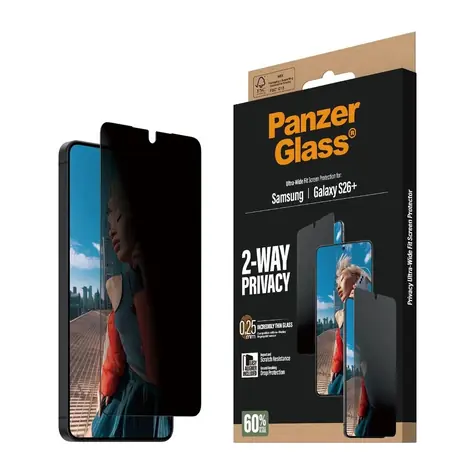 PanzerGlass Sichtschutz für Samsung Galaxy S26+ mit Montagerahmen