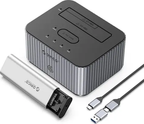 Orico IT28E-C Dockingstation grau / für 2 Festplatten / USB-C / USB-C/USB-A - USB-C-Kabel