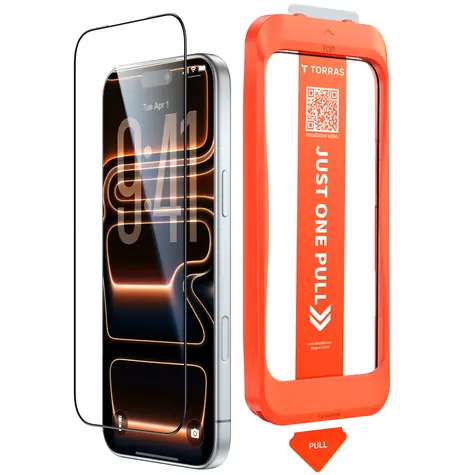 Torras GlassGo Install Master Schutzglas für Apple iPhone 16/17, klar