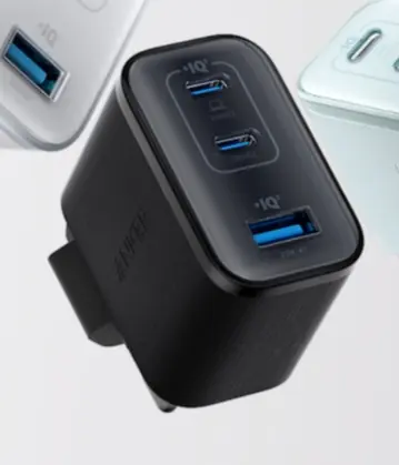 Anker Nano-Wandladegerät schwarz / 70 W / 2x USB-C / USB-A