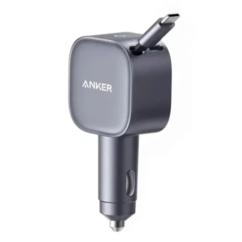 Anker Nano grau / Autoladegerät / USB-C-Kabeltrommel / 75 W