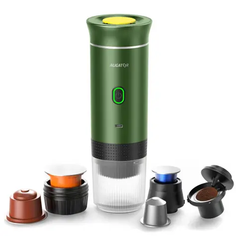 Aligator Tragbare Kaffeemaschine PortaCaffé 3in1 / grün