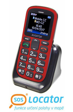 Aligator A321 Senior rot-schwarz / CZ / 1,8" / Dual-SIM / microSD