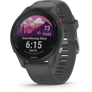 Garmin Forerunner 255 grau / Sportuhr / GPS / BT / WLAN / Wiedergabe Musik / Herzfrequenzmesser / Schrittzähler