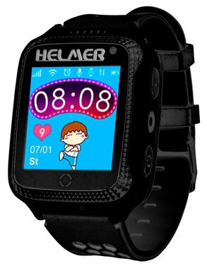 HELMER LK 707 schwarz / Kinder-Smartwatch / 1,44" / 240 x 240 / GPS-Ortung / Kamera / SIM / IP54