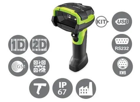 ZEBRA DS3608 - HP Kit-USB / 2D-Barcodescanner / Multi-IF / schwarz