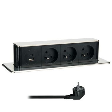 Solight 3z PP126C-PD20 / Ausziehbarer Steckdosenblock / USB A+C / 20W PD / 2m