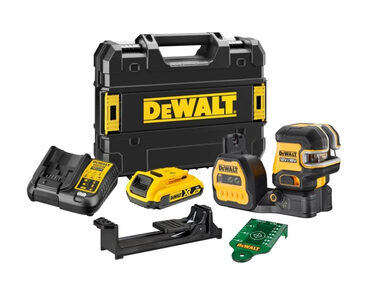 DeWalt DCE822D1G18 / Kreuzlinienlaser mit grünem Strahl / bis zu 30m / 12&18 V / 2,0 Ah