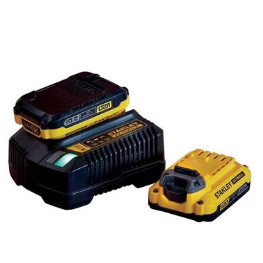 Stanley FATMAX V20 Ladegerät + 2x 2,0 Ah Akku / 18V / 2x 2,0 Ah