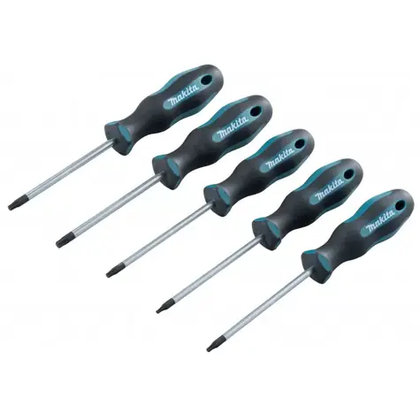 Makita E-10534 Torx-Schraubendreher-Set, 5-teilig / T10x100, T15x100, T20x100, T25x100 und T30x100 mm