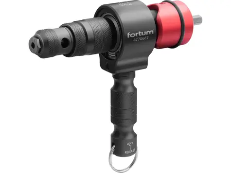 FORTUM Nietaufsatz für T-COMBO Bohrmaschine / Satz für M3-M12 Muttern und Schrauben / Nieten 2,4-6,4 mm / CrMoV 