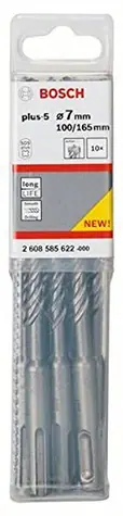 BOSCH 2608585622 / SDS- PLUS-5 Hammerbohrer-Set / Maße 7 x 100 x 165 mm / 2 Schneiden / 10-tlg