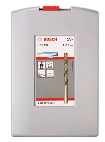 BOSCH 2608587014 / Metallbohrer-Set / HSS-Co / Durchmesser 1-10 mm / Länge 12-87 mm / 19 Stück.