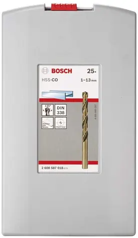 BOSCH 2608587018 / Metallbohrer-Set / HSS-Co / Durchmesser 1-13 mm / Länge 12-101 mm / 25-tlg