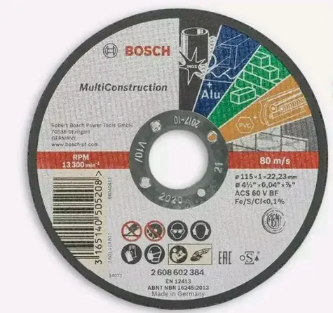 BOSCH 2608602384 / Mehrzweck-Trennscheibe / Durchmesser 115 x 22,23 mm / Schnittbreite 1 mm