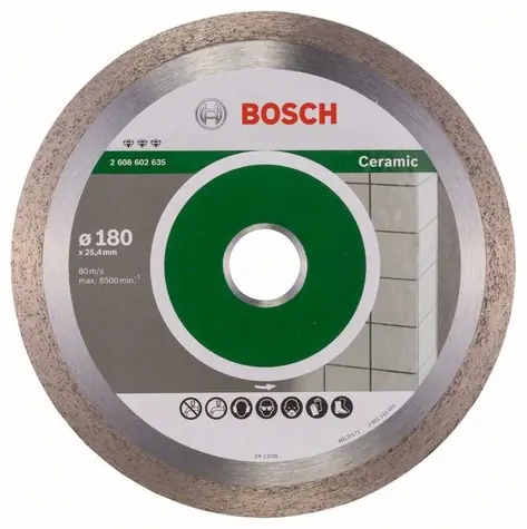 BOSCH 2608602635 / Diamant-Trennscheibe für Fliesen / Durchmesser 180 x 25,4 mm / Schnittbreite 2,2 mm