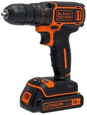Black&Decker BDCDC18KB / Akku-Bohrschrauber / 18V / 2x1,5Ah / 10mm Bohrfutter / 650 U/min / 30 Nm