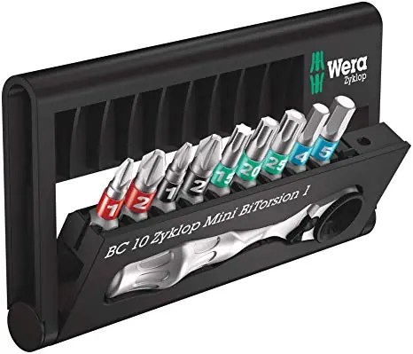 Wera Bit-Check 10 Zyklop Mini BiTorsion 1 / Ratsche mit Bits