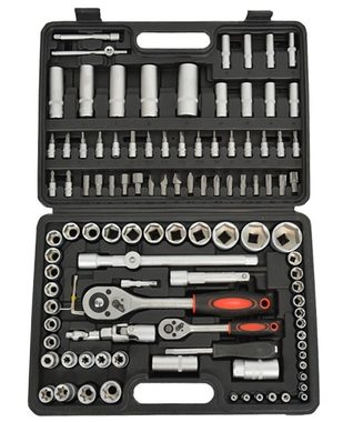 GEKO G10151 / Ratschen-Steckschlüsselsatz 1|2" - 1|4" / Bits | Gola | Inbusschlüssel / 108-tlg