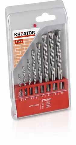 KREATOR KRT012202 / Steinbohrer-Set / Durchmesser 3-10 mm / 8-tlg