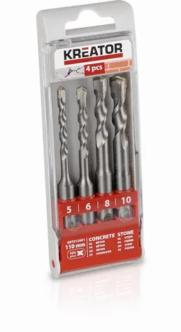 KREATOR KRT012601 / SDS- PLUS Bohrerset / Durchmesser 5-10 mm / Länge 110 mm / 4-tlg