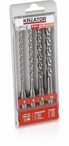 KREATOR KRT012602 / SDS- PLUS Bohrerset / Durchmesser 5-10 mm / Länge 160 mm / 4-tlg