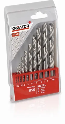 KREATOR KRT012002 / Metallbohrer-Set / HSS / Durchmesser 1-10 mm / 10-tlg