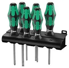 Wera 335|350|355|6 Kraftform PLUS Lasertip Schraubendreher-Set + Ständer