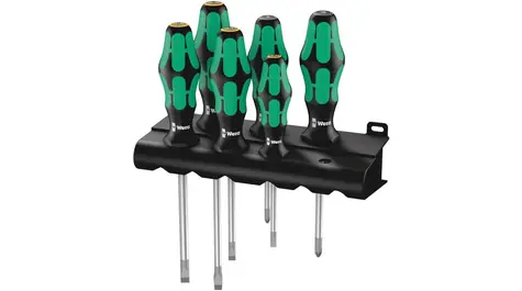 Wera 334|355|6 Schraubendreher-Set mit Ständer Kraftform PLUS Lasertip + Ständer