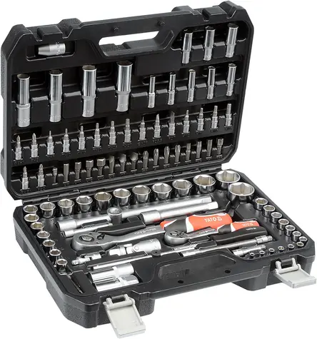 YATO 1|2" und 1|4" Steckschlüsselsatz mit Ratsche / Bits / Gola / Inbus / 94-tlg