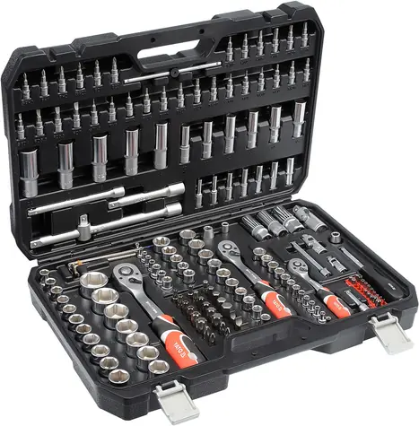 YATO YT-38931 Ratschen-Steckschlüsselsatz 1|4" | 3|8" | 1|2" / Bits | Gola | Inbus | PH | TORX / 173 Stk