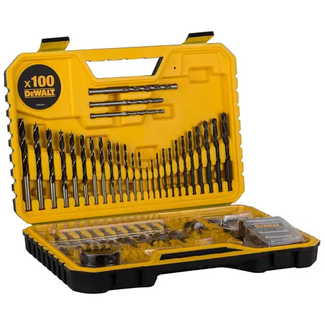 DeWalt Satz Bohrer und Bits im Koffer (100 Stück)