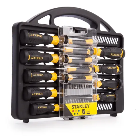 Stanley Schraubendreher- und Bit-Set (34-tlg.) / Schlitz | Kreuzschlitz | TORX | Pozi | T-Profil | Inbus