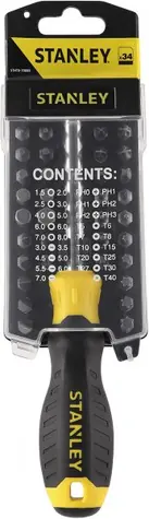Stanley -Schraubendreher mit Bits (34 Stück) / flach | Kreuz | TORX | Inbusschlüssel
