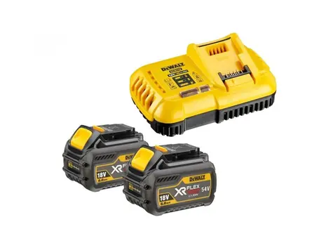 DeWalt DCB118T2 / DCB118 Ladegerät Set + 2x DCB546 Akku / 18V und 54V / 6,0Ah XR Flexvolt