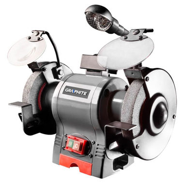 Graphite 59G383 / Doppelschleifmaschine mit Beleuchtung / 370 W / 230V / 2950 U/min
