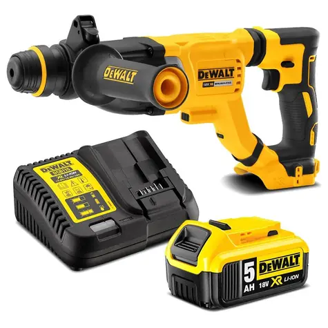 DeWalt DCH263P1 / Akku-Kombihammer / 18 V / 5,0 Ah / 1.165 U/min / 4.300 Schläge pro Minute / 3,0 J / SDS PLUS
