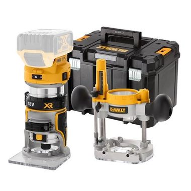 DeWalt DCW604NT / Akku-Fräsmaschine mit Zubehör / 18V / Schaftklemmung 8mm / Ohne Akku
