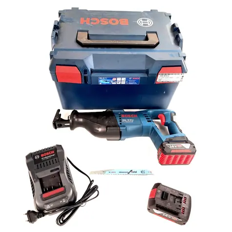 BOSCH GSA 18 V-LI / Akku-Sägeblattsäge / 18 V / 2 x 5,0 Ah / 2700 h min / Hubhöhe 28 mm / L-BOXX
