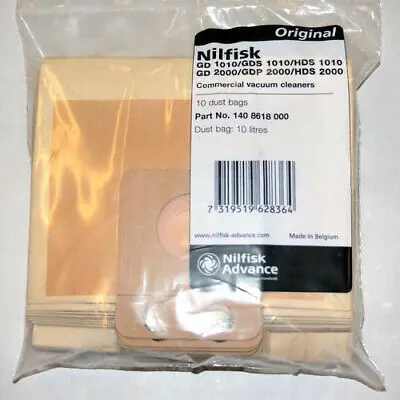 Nilfisk 1408618000 Stoffbeutel für Nilfisk Staubsauger (10 Stück)