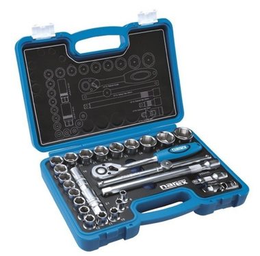 Narex Werkzeugsatz mit Stecknuss (443000904) / 1/2" Sechskant / 27 Werkzeuge / Kunststoffkoffer