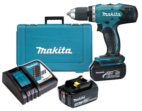 Makita DDF453RFE / Akku-Bohrschrauber / 18 V / Li- ION / 2 x 3 A / 13-mm-Bohrfutter / 1300 U/min / Sonderangebot