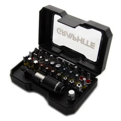 Graphite 56H608 Bit-Set 1|4" mit Adapter (32-teilig) / Flach | Philips | Pozidriv | Torx | Innensechskant