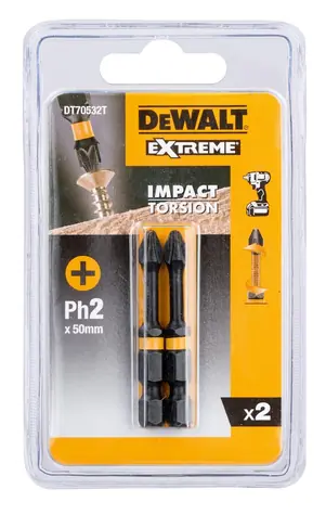 DeWalt DT70532T / Impact Torsion Extreme Bitsatz / Ph2x50mm / 2St